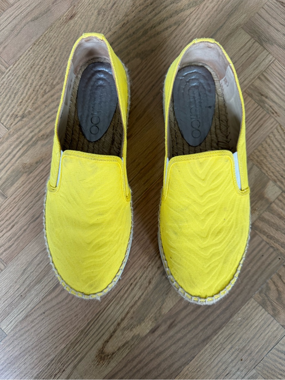 Jimmy Choo Yellow Slip-On Espadrilles